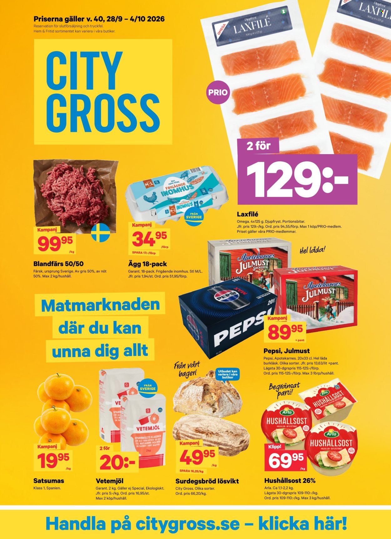 City Gross reklamblad - 28/9 2026 - 4/10 2026. Sida 1