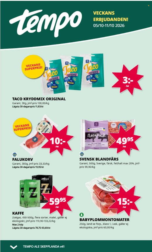 Tempo reklamblad - 5/10 2026 - 11/10 2026. Sida 1