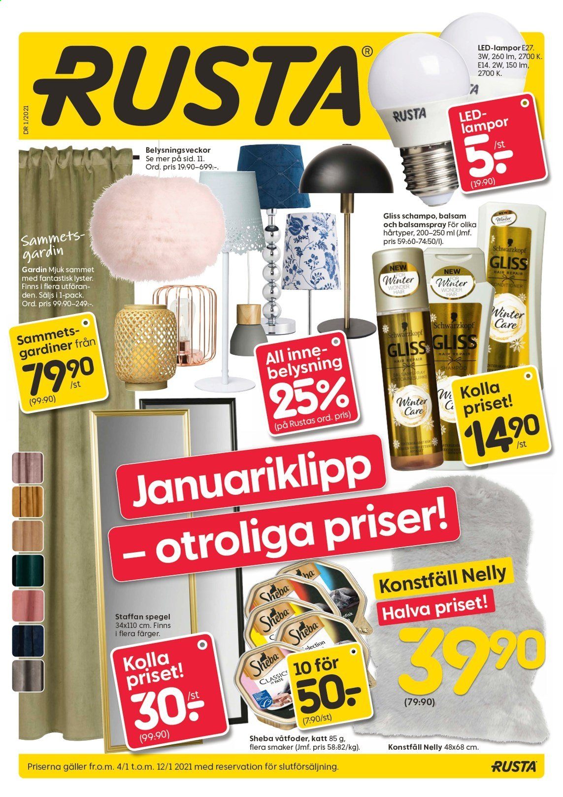 Rusta reklamblad - 4/1 2021 - 12/1 2021. Sida 1
