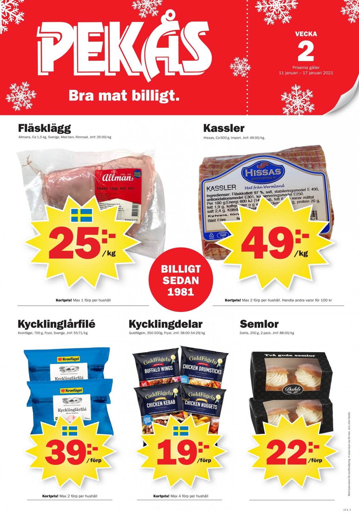 Pekås reklamblad - 11/1 2021 - 17/1 2021. Sida 1