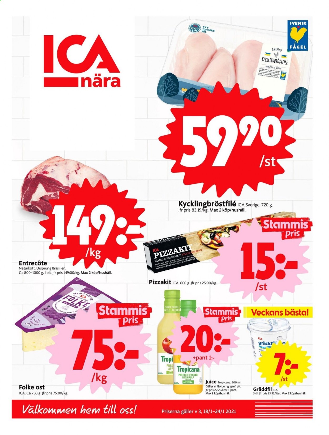 ICA reklamblad - 18/1 2021 - 24/1 2021. Sida 1