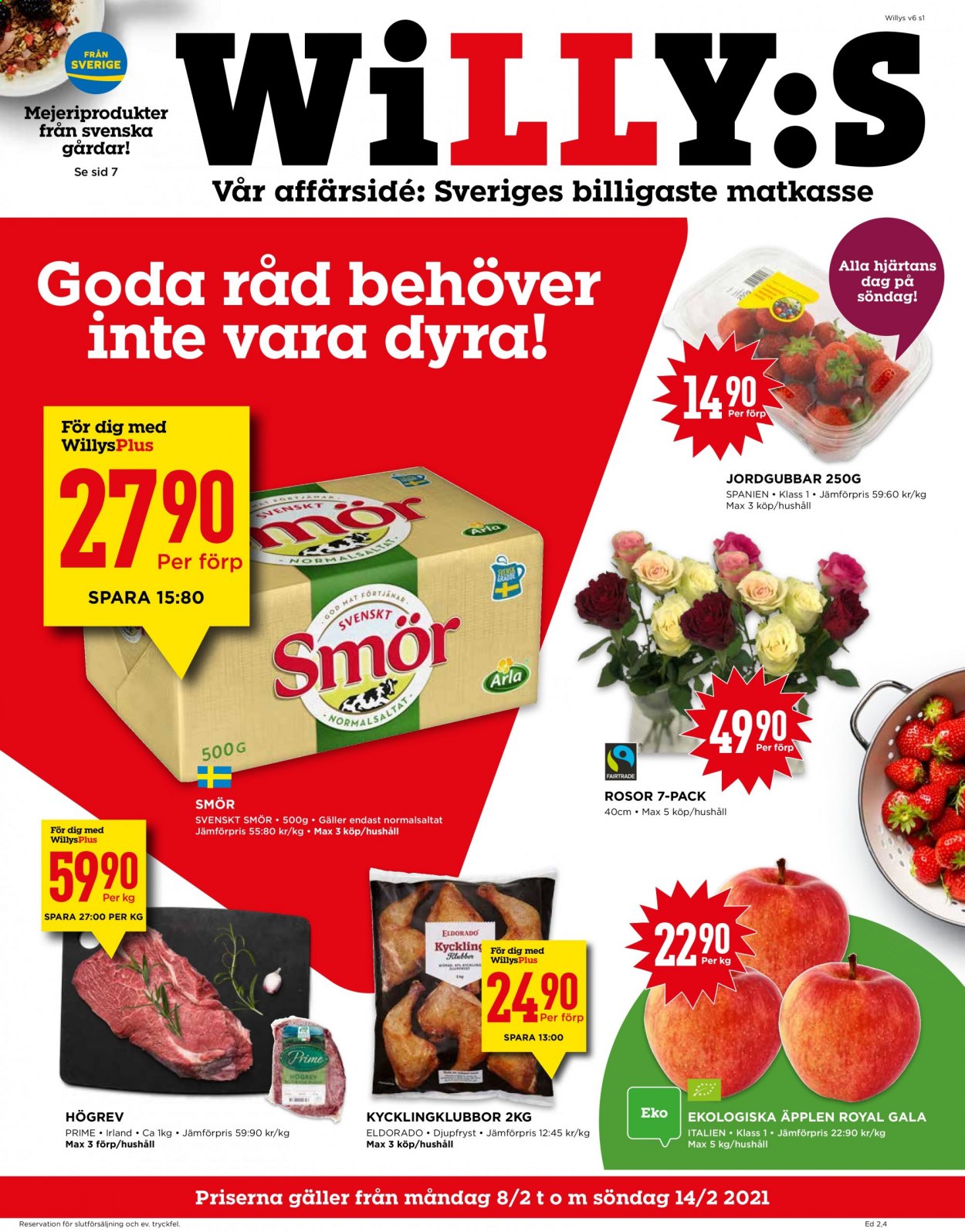 Willys reklamblad - 8/2 2021 - 14/2 2021. Sida 1