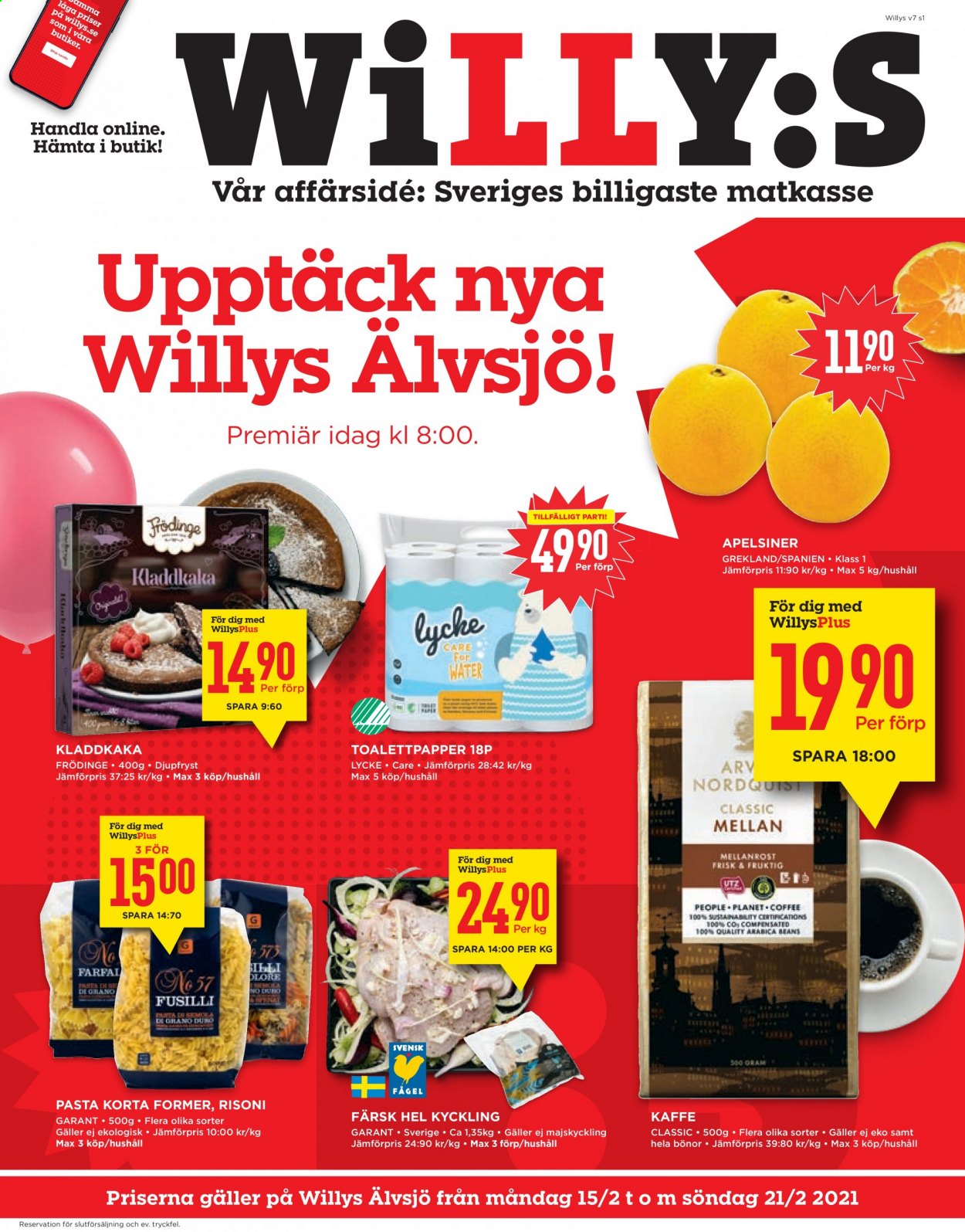 Willys reklamblad - 15/2 2021 - 21/2 2021. Sida 1