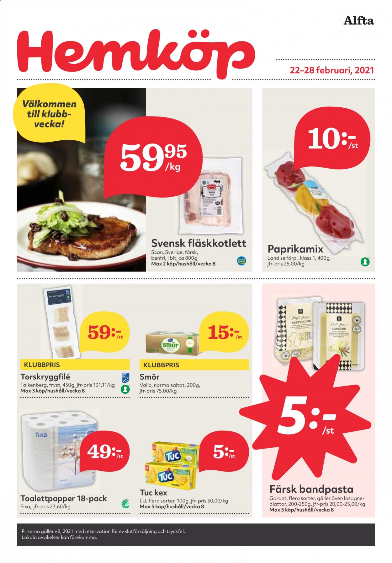 Hemköp reklamblad - 22/2 2021 - 28/2 2021. Sida 1