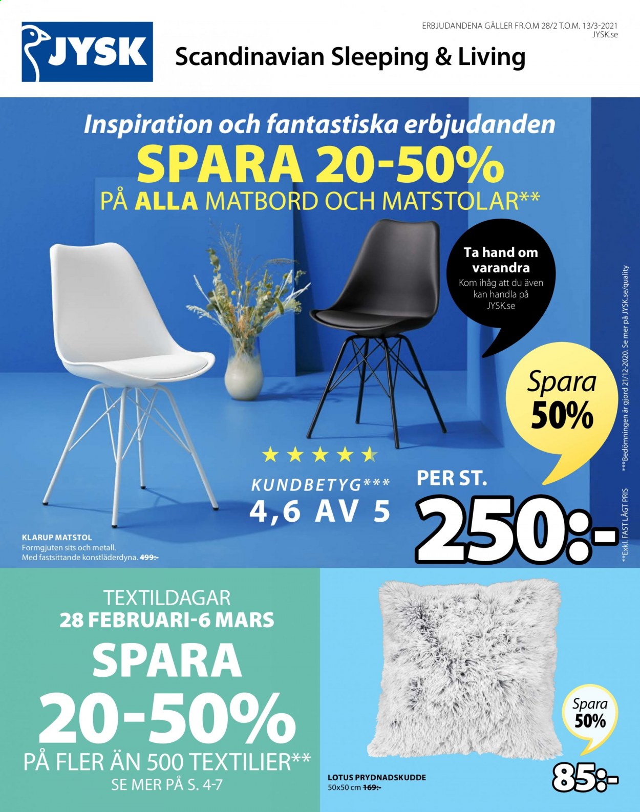 JYSK reklamblad - 28/2 2021 - 13/3 2021. Sida 1