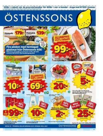 Östenssons reklamblad - 22/3 2021 - 28/3 2021.
