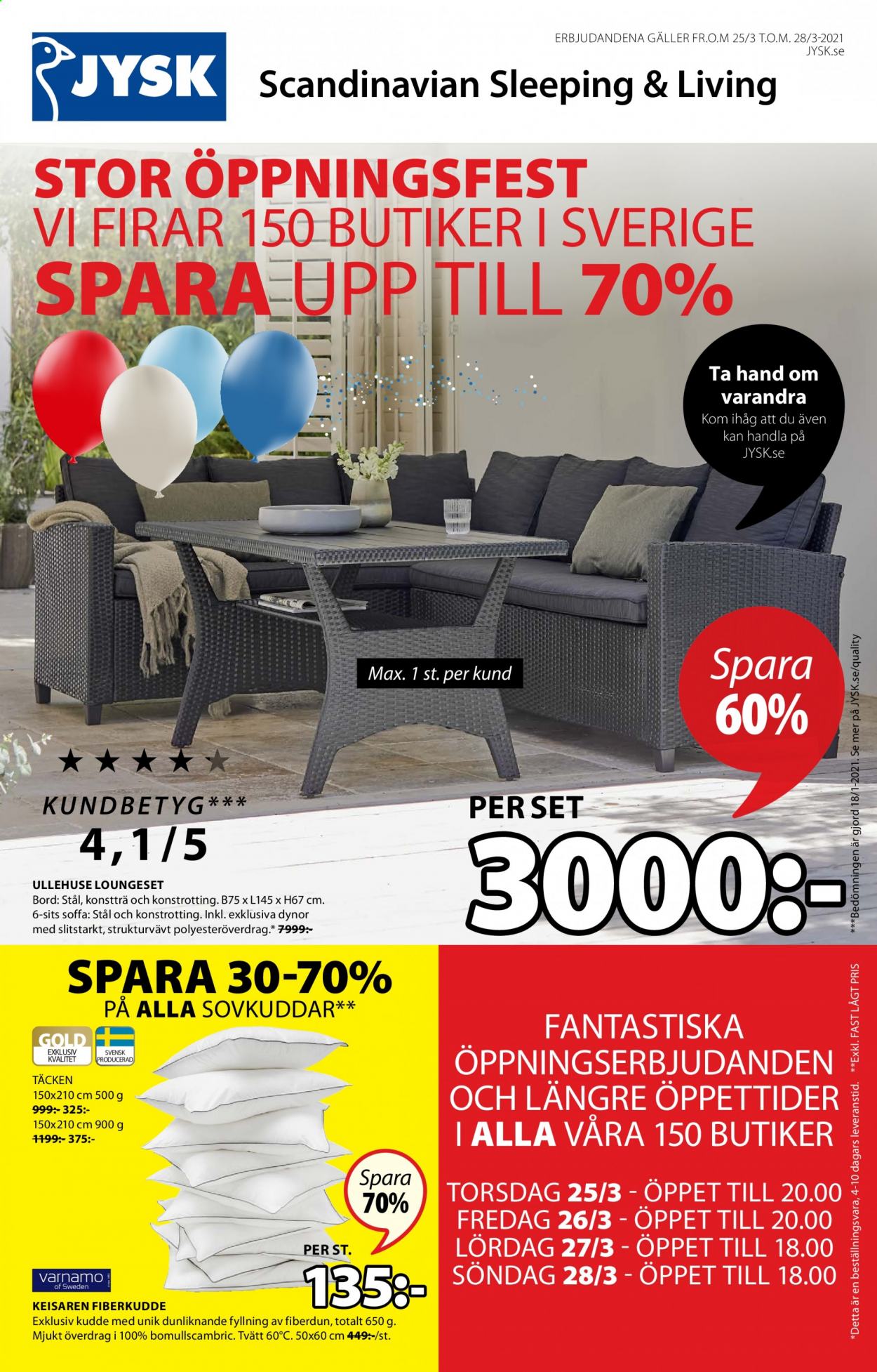 JYSK reklamblad - 25/3 2021 - 28/3 2021. Sida 1
