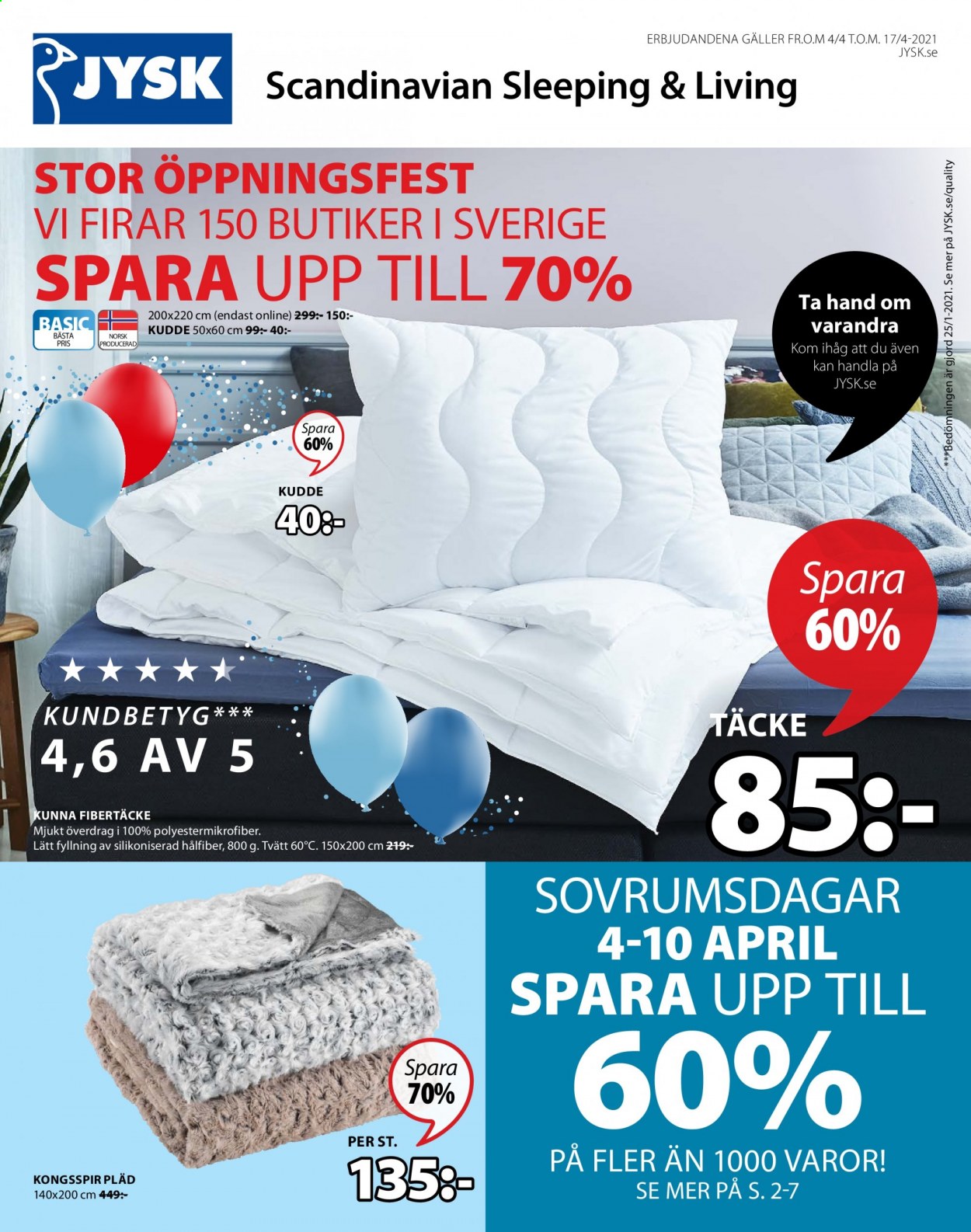 JYSK reklamblad - 4/4 2021 - 17/4 2021. Sida 1