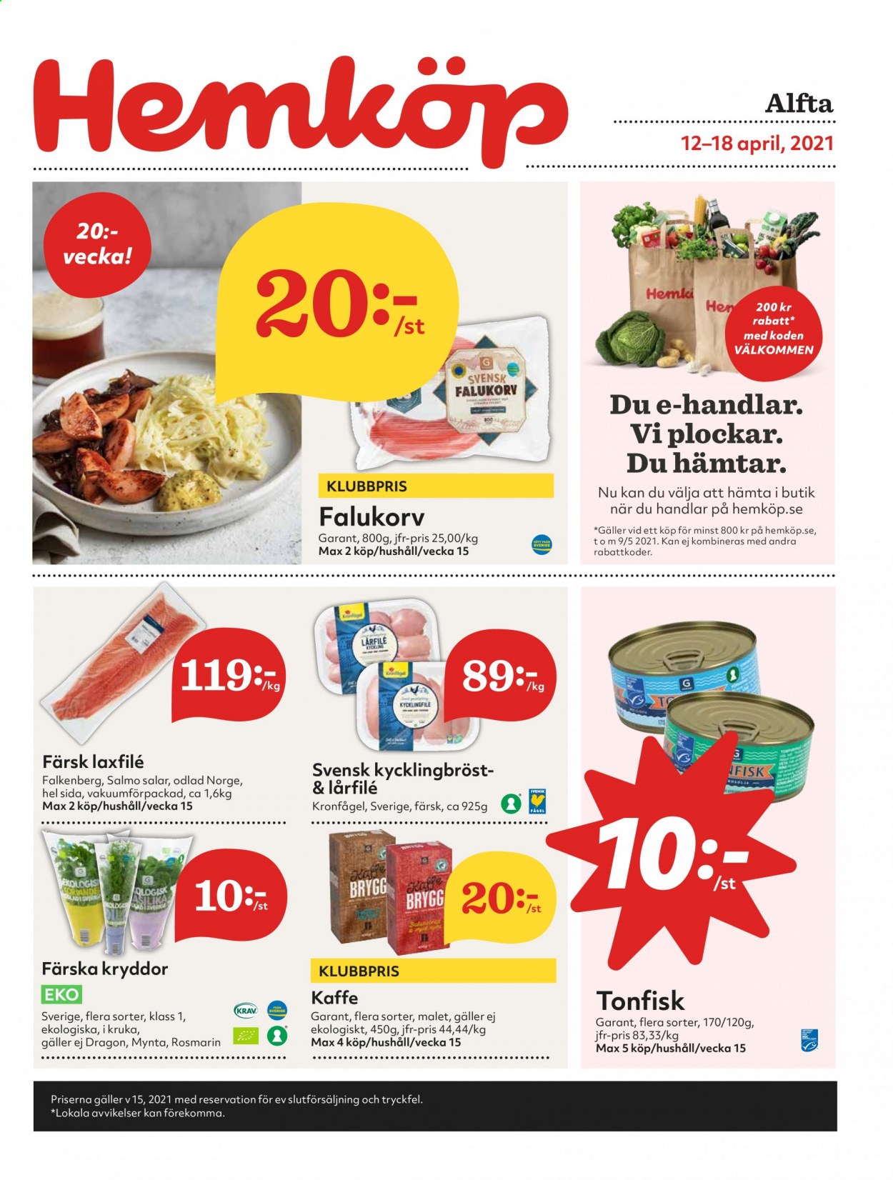 Hemköp reklamblad - 12/4 2021 - 18/4 2021. Sida 1