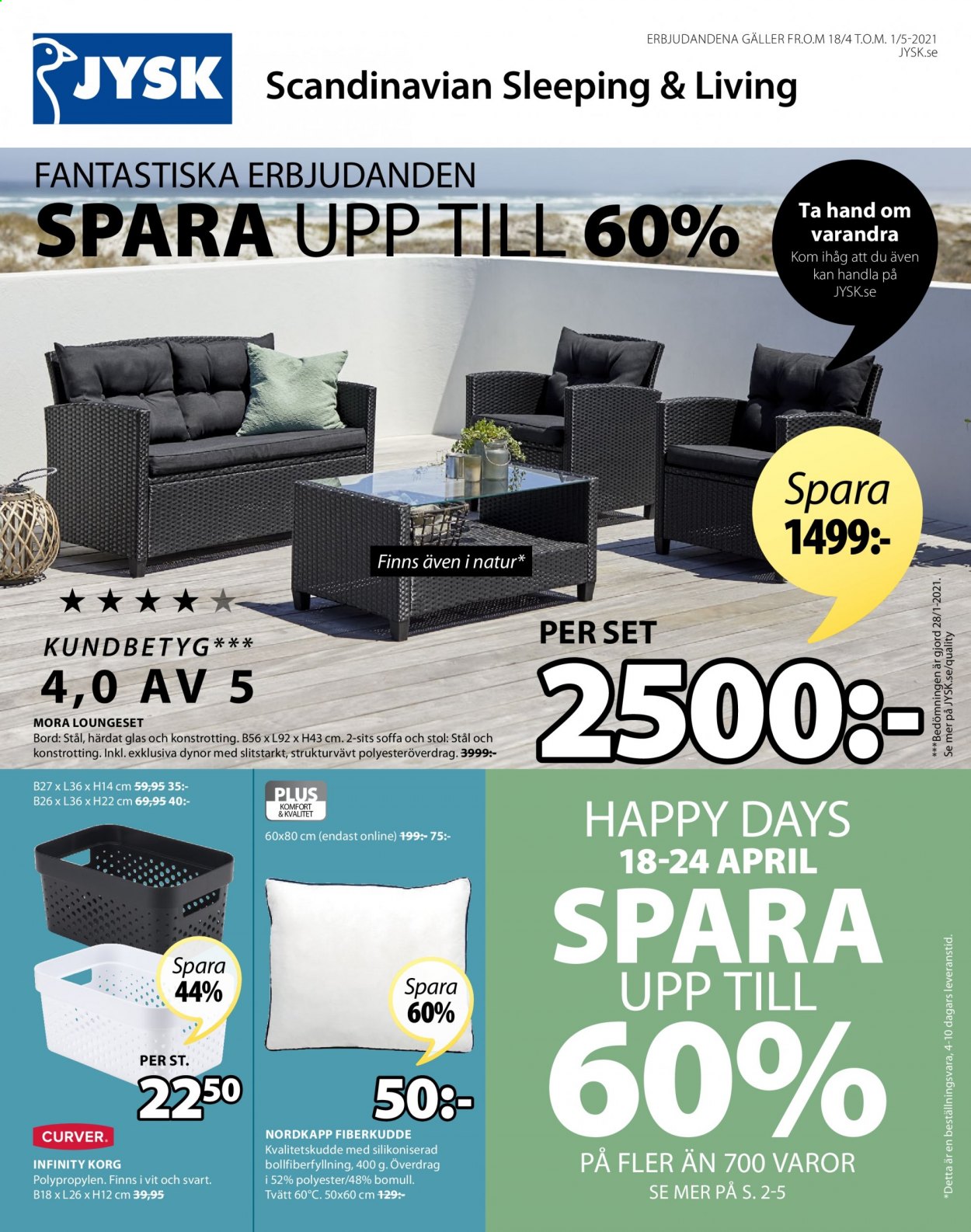 JYSK reklamblad - 18/4 2021 - 1/5 2021. Sida 1
