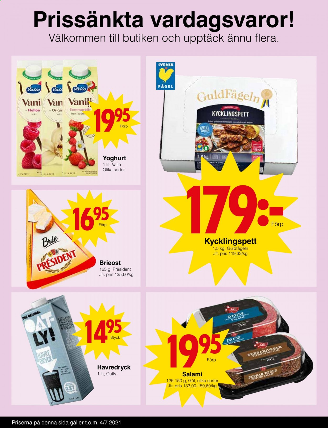 thumbnail - Matöppet reklamblad - 3/5 2021 - 9/5 2021 - varor från reklamblad - salami, dansk salami, Brie, yoghurt. Sida 2.