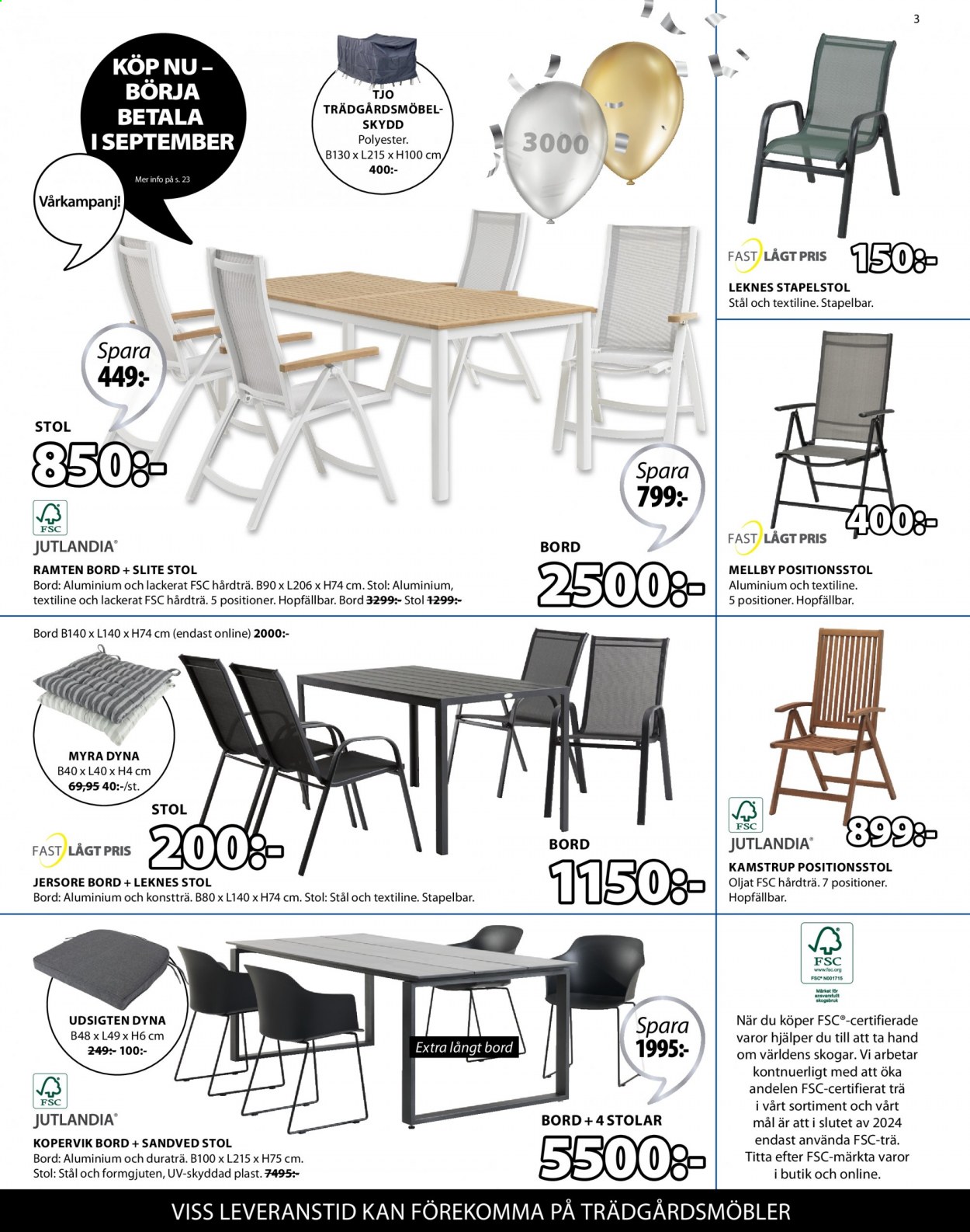 thumbnail - JYSK reklamblad - 9/5 2021 - 22/5 2021 - varor från reklamblad - stol, bord. Sida 3.