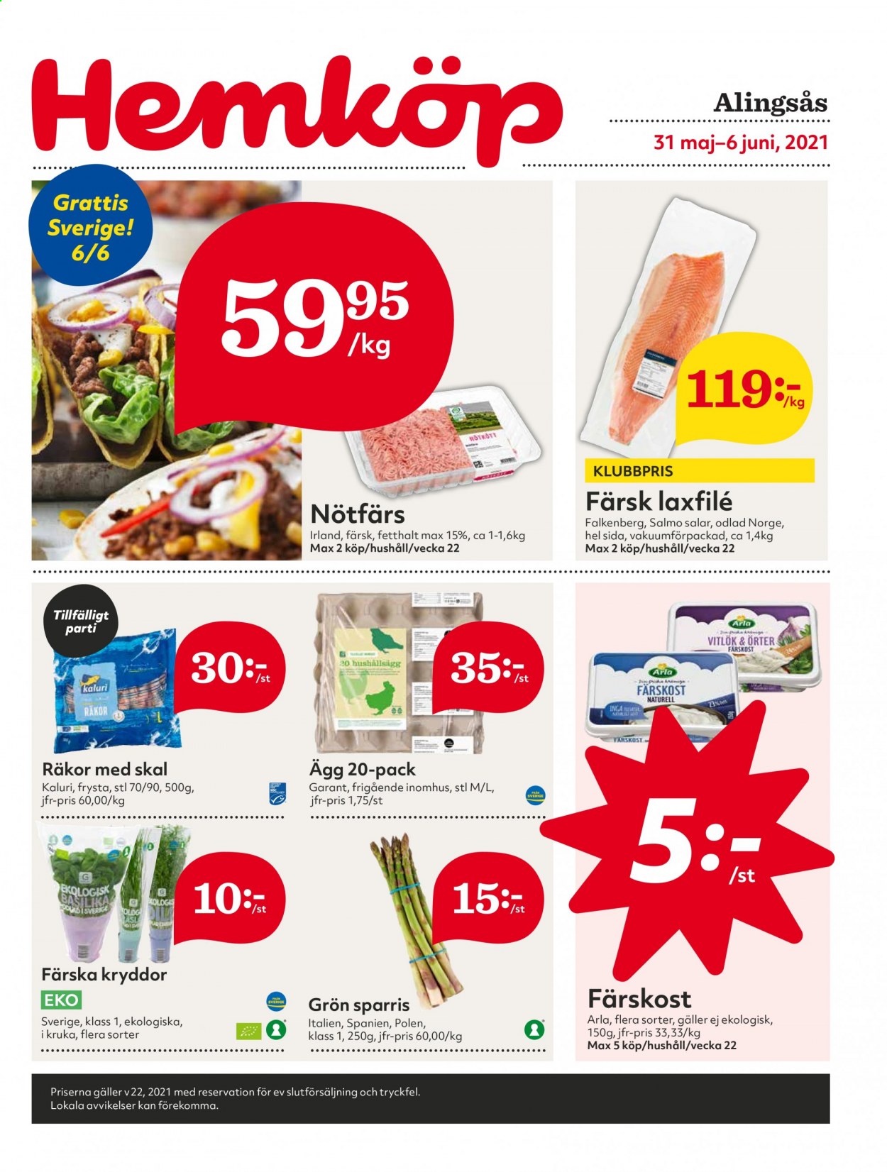 Hemköp reklamblad - 31/5 2021 - 6/6 2021. Sida 1