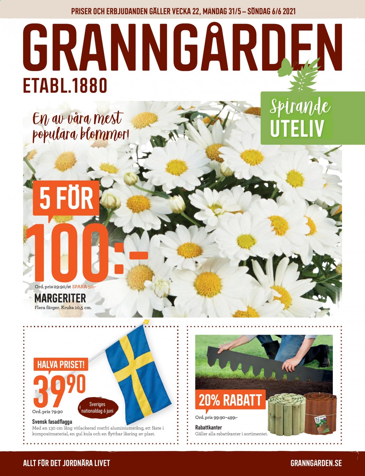 thumbnail - Granngården reklamblad - 31/5 2021 - 6/6 2021 - varor från reklamblad - kruka. Sida 1.