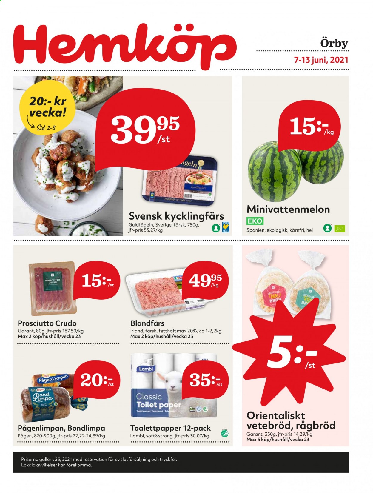 Hemköp reklamblad - 7/6 2021 - 13/6 2021. Sida 1