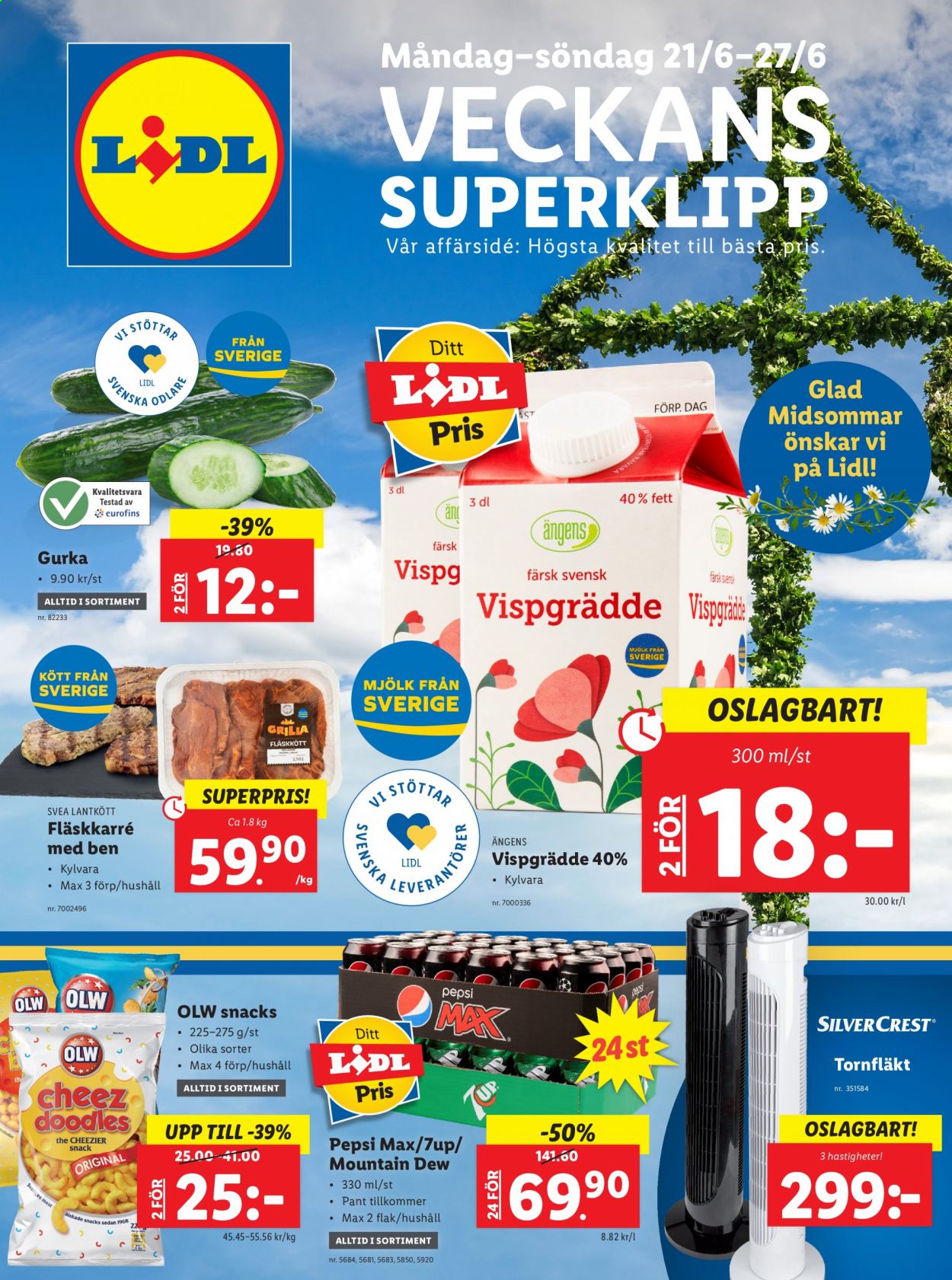 Lidl reklamblad - 21/6 2021 - 27/6 2021. Sida 1