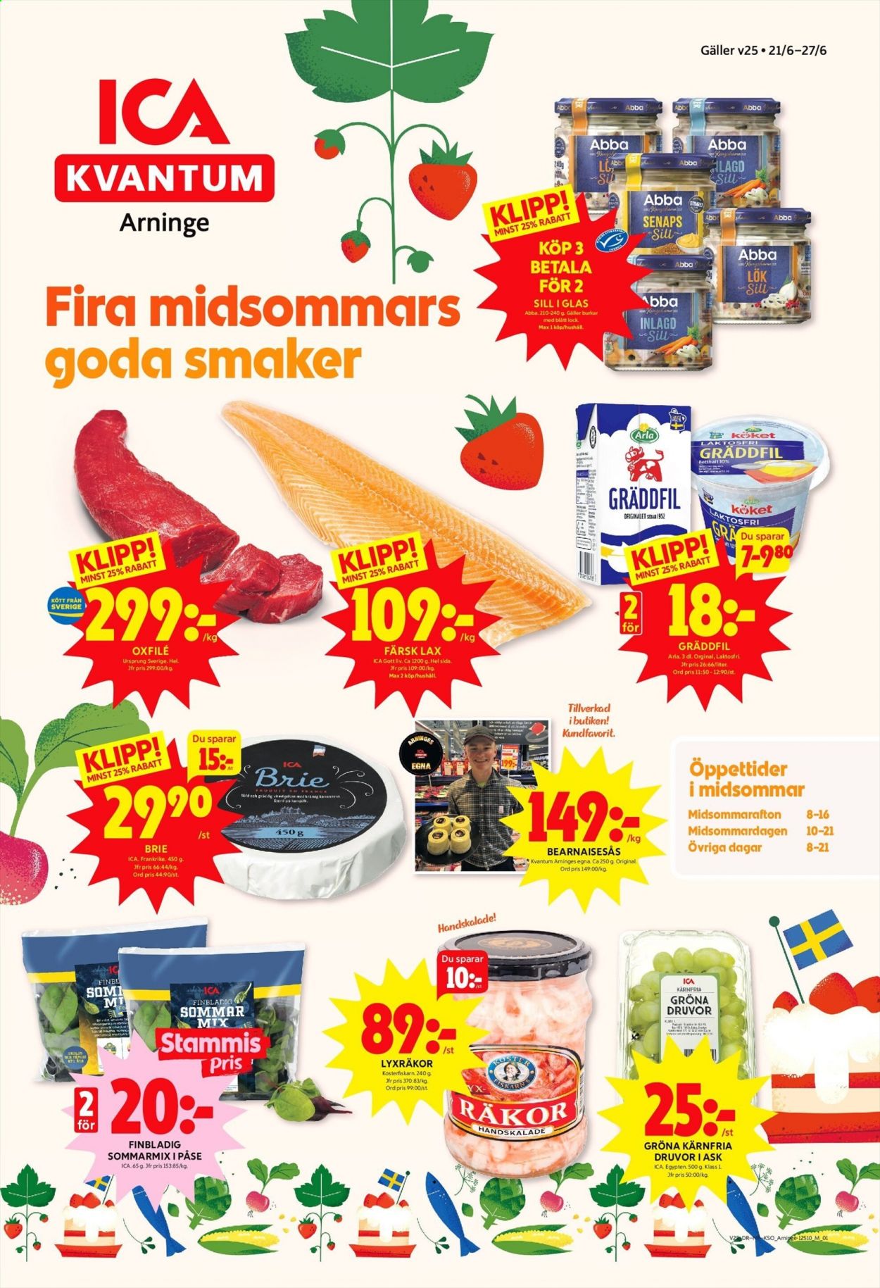 ICA reklamblad - 21/6 2021 - 27/6 2021. Sida 1