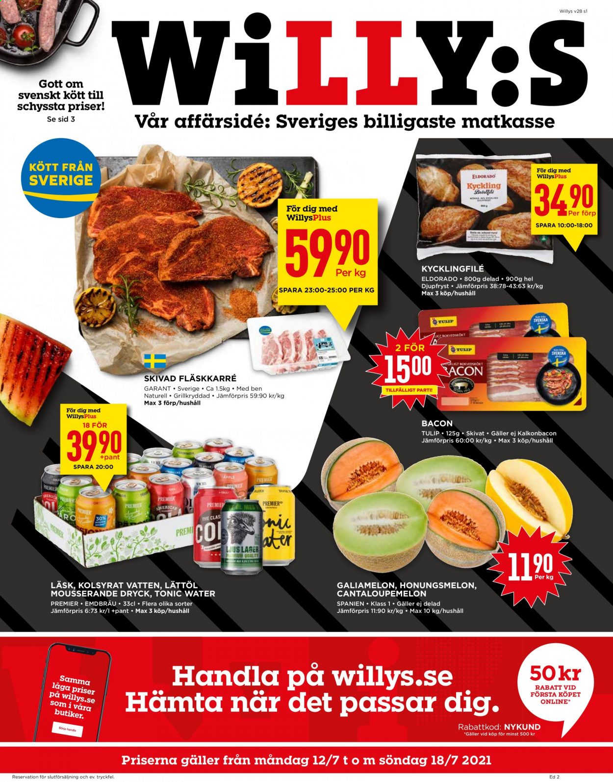 Willys reklamblad - 12/7 2021 - 18/7 2021. Sida 1