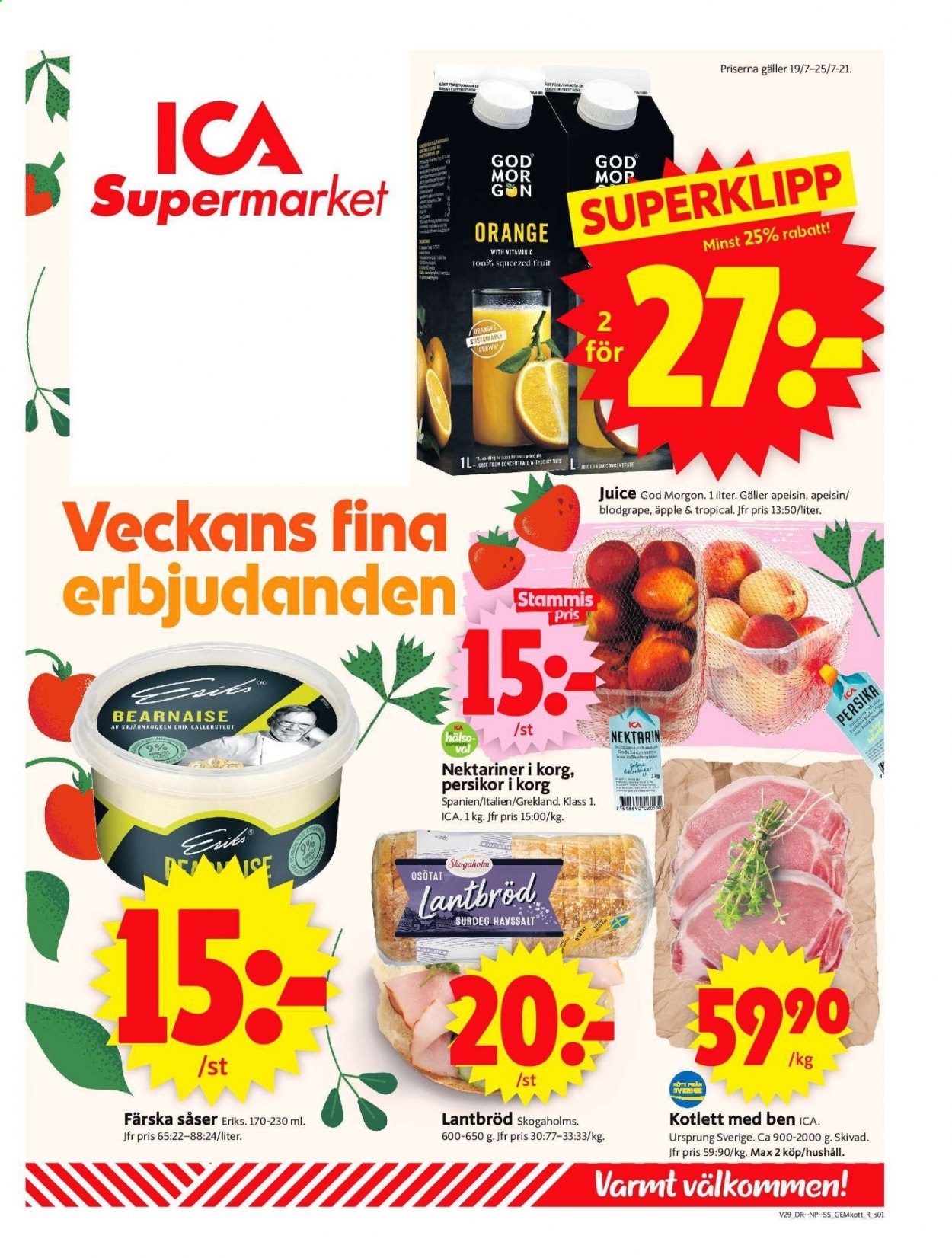 ICA reklamblad - 19/7 2021 - 25/7 2021. Sida 1