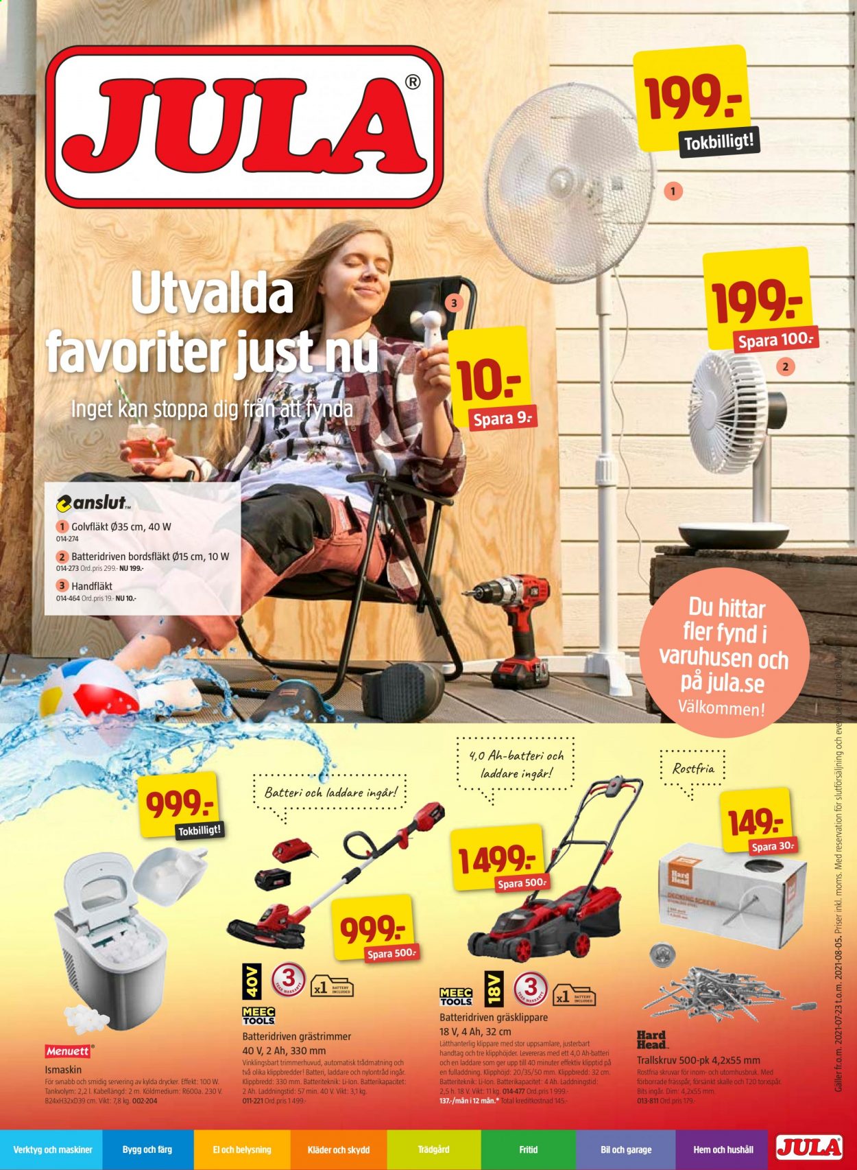 Jula reklamblad - 23/7 2021 - 5/8 2021. Sida 1