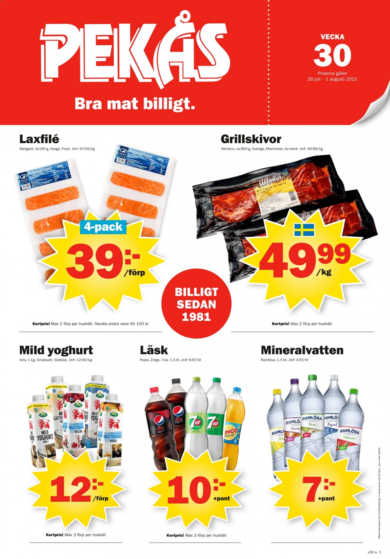 Pekås reklamblad - 26/7 2021 - 1/8 2021. Sida 1