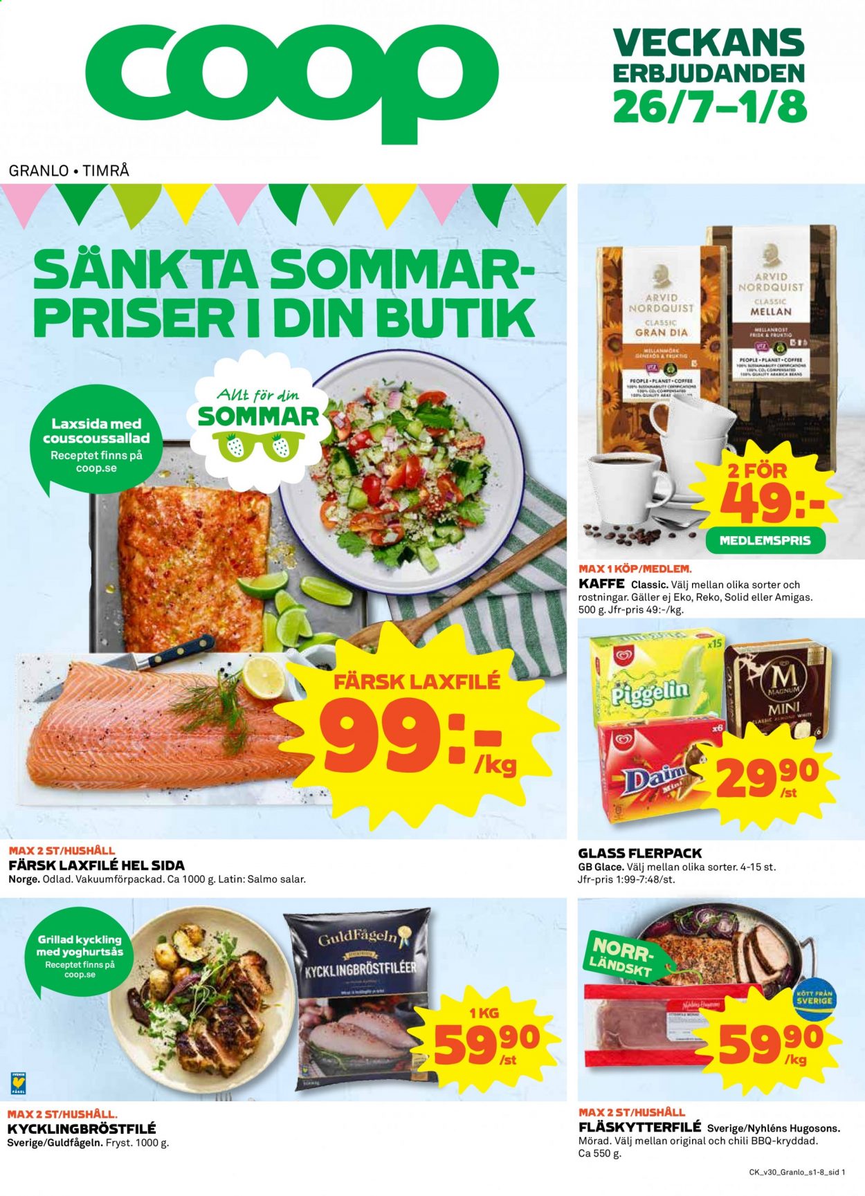 Coop reklamblad - 26/7 2021 - 1/8 2021. Sida 1