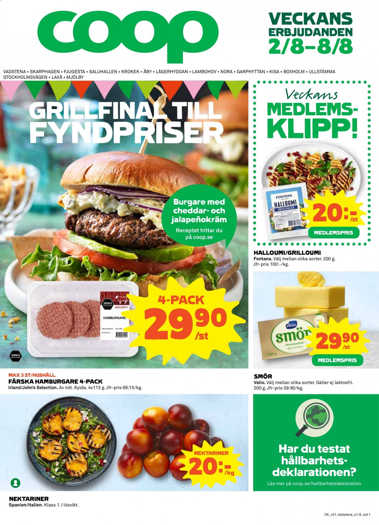 Coop reklamblad - 2/8 2021 - 8/8 2021. Sida 1