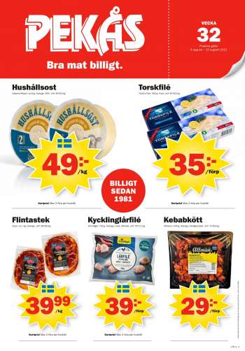 Pekås reklamblad - 9/8 2021 - 15/8 2021.