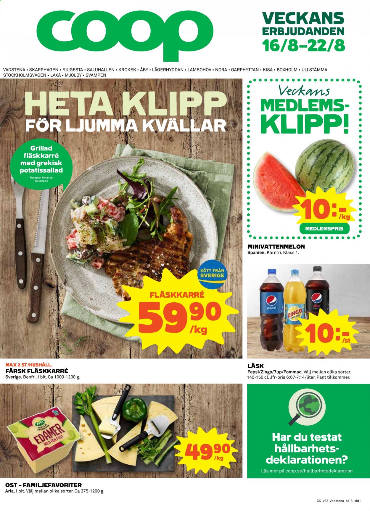 Coop reklamblad - 16/8 2021 - 22/8 2021. Sida 1