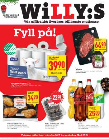 Willys reklamblad - 16/8 2021 - 22/8 2021.