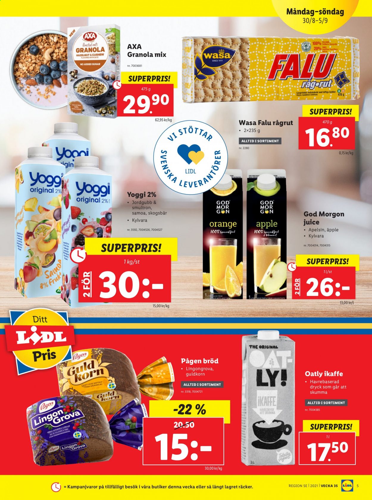 Lidl reklamblad - 30/8 2021 - 5/9 2021. Sida 5