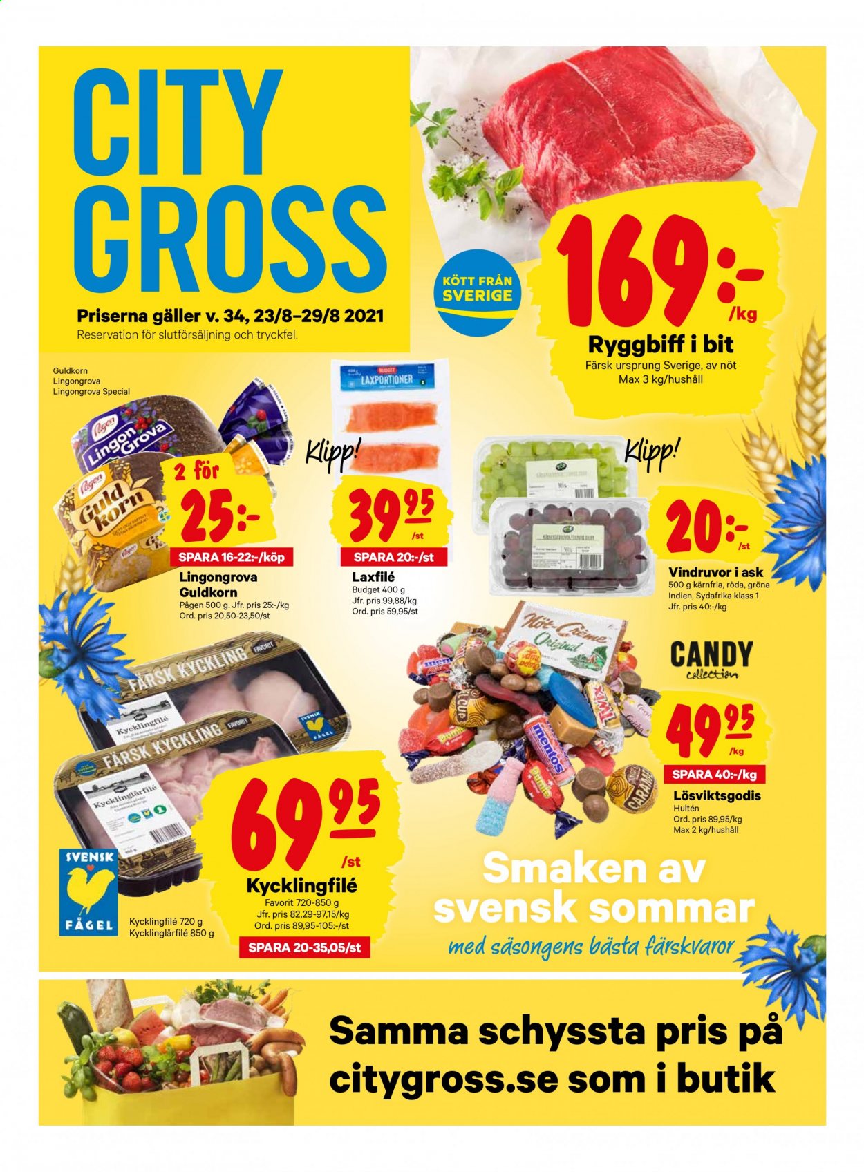 City Gross reklamblad - 23/8 2021 - 29/8 2021. Sida 1