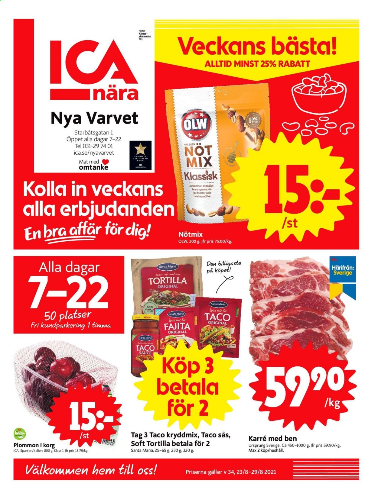 ICA reklamblad - 23/8 2021 - 29/8 2021. Sida 1