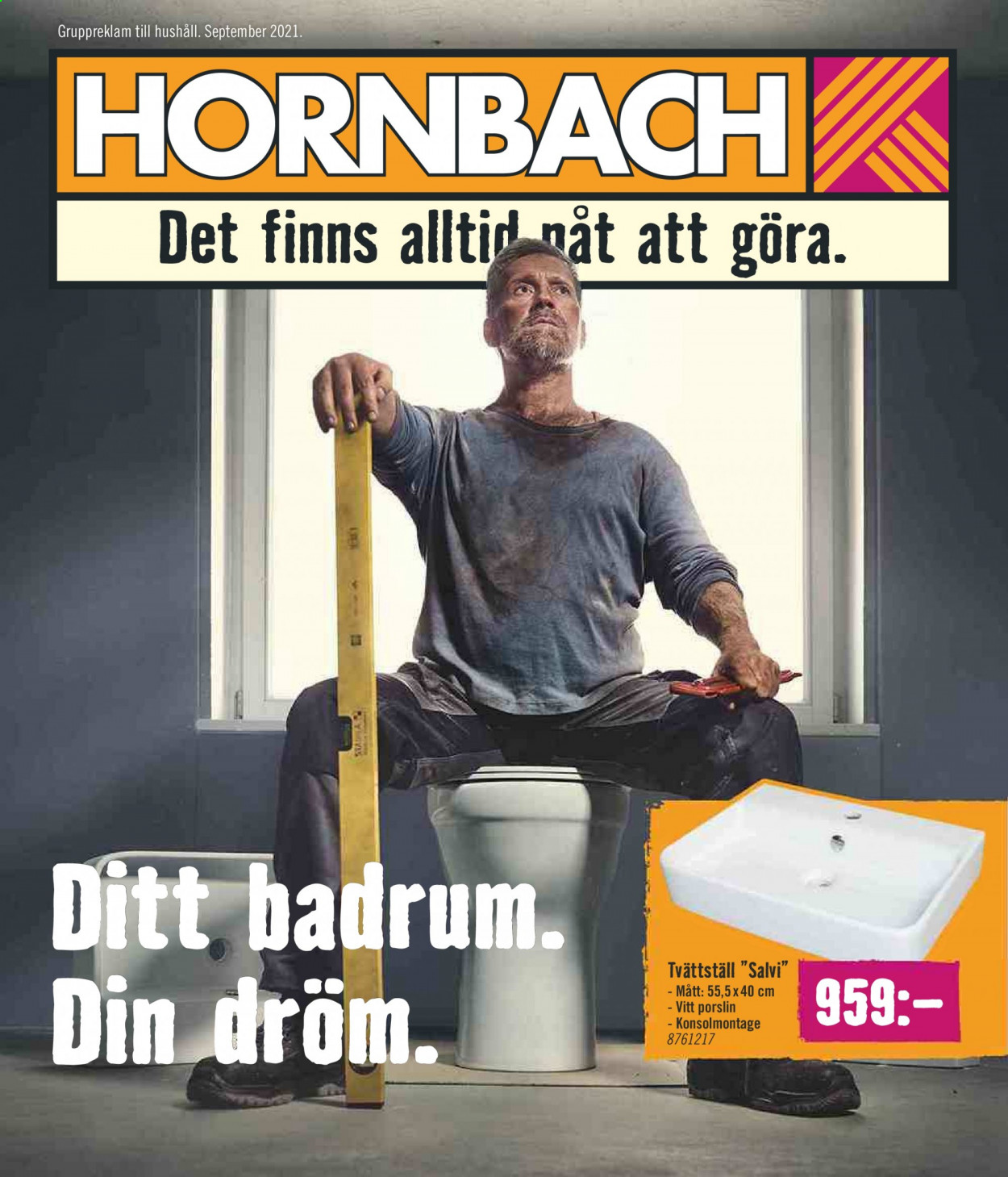Hornbach reklamblad - 27/8 2021 - 22/9 2021. Sida 1