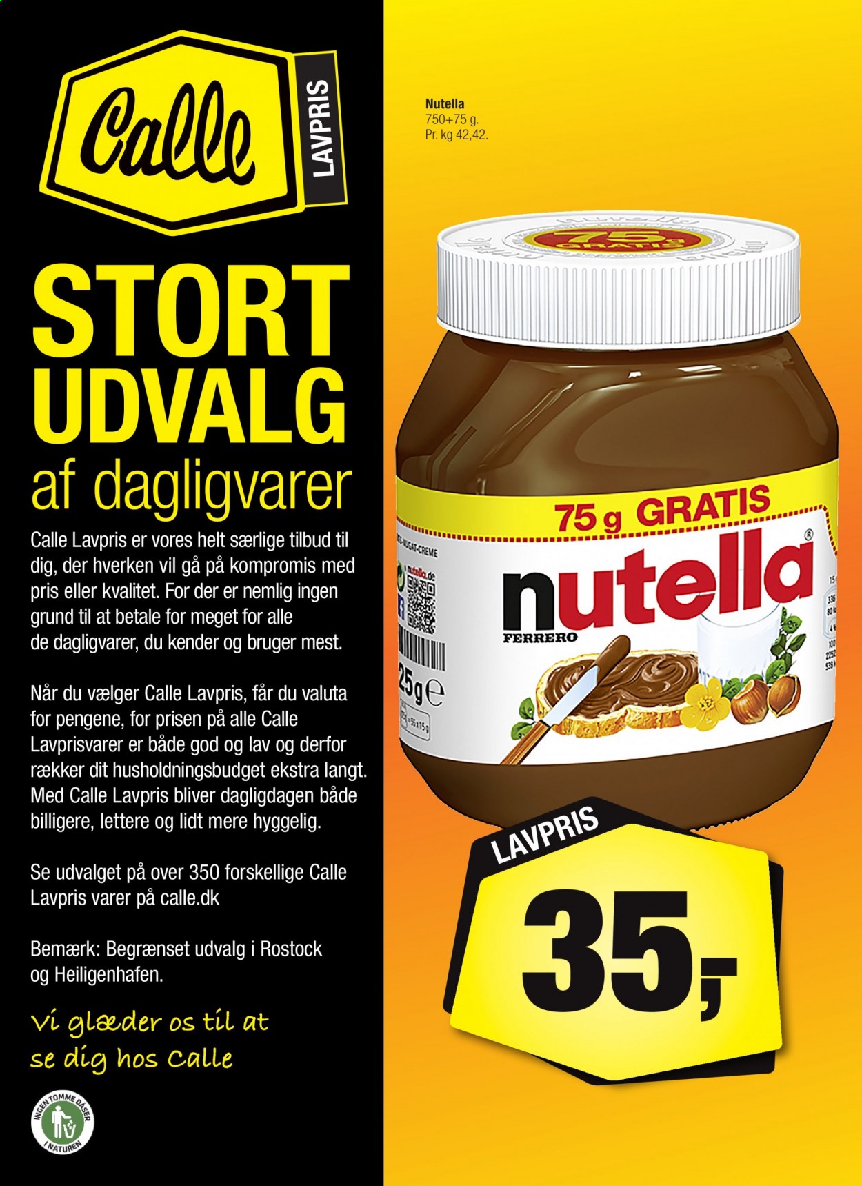 thumbnail - Calle reklamblad - 1/9 2021 - 22/9 2021 - varor från reklamblad - Nutella. Sida 2.