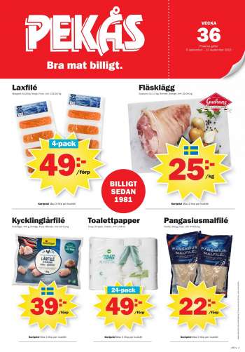 Pekås reklamblad - 6/9 2021 - 12/9 2021.