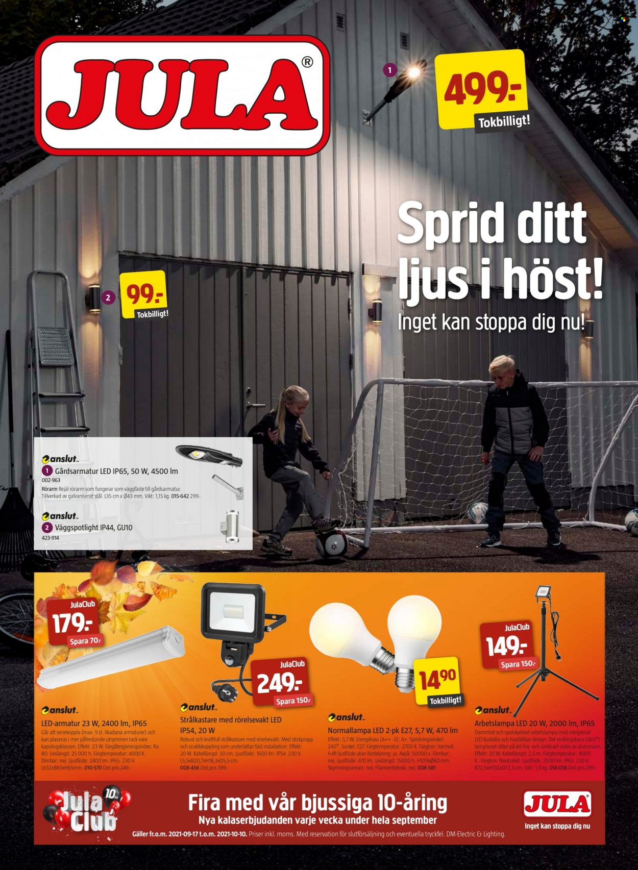 Jula reklamblad - 17/9 2021 - 10/10 2021. Sida 1