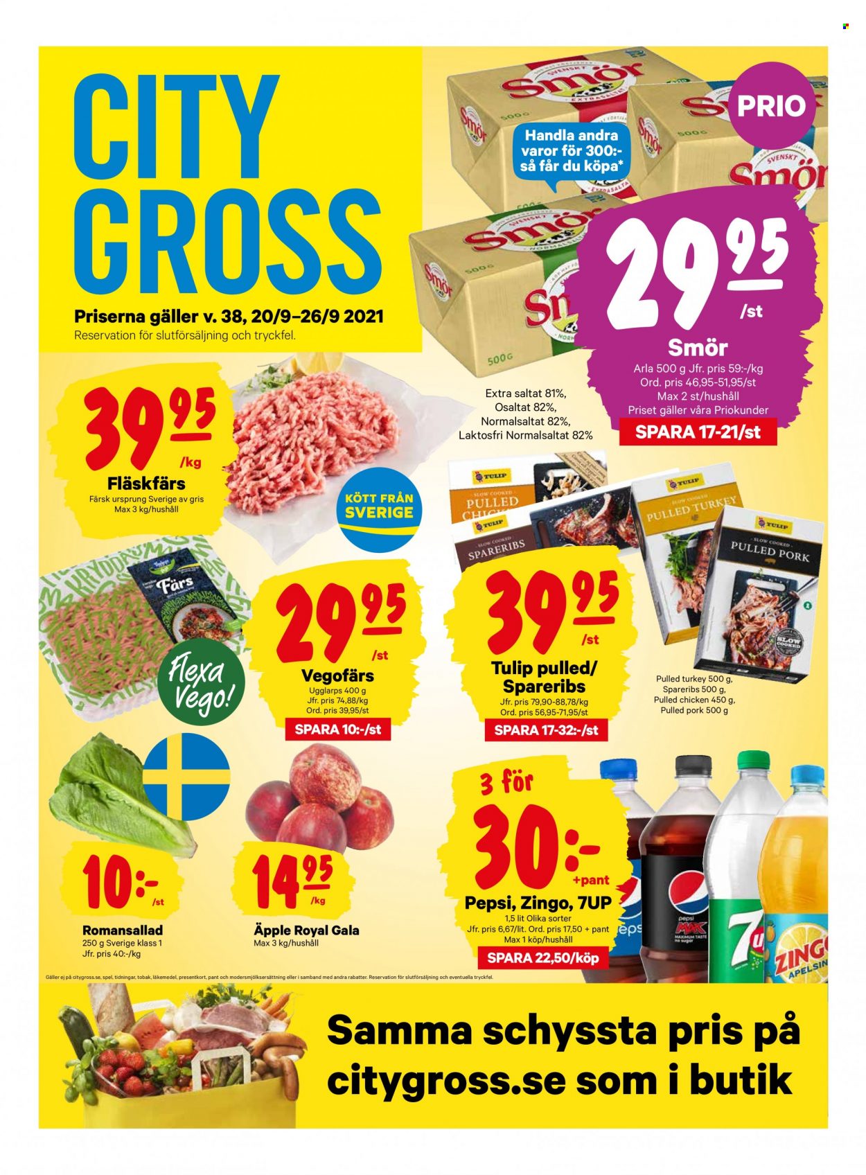 City Gross reklamblad - 20/9 2021 - 26/9 2021. Sida 1