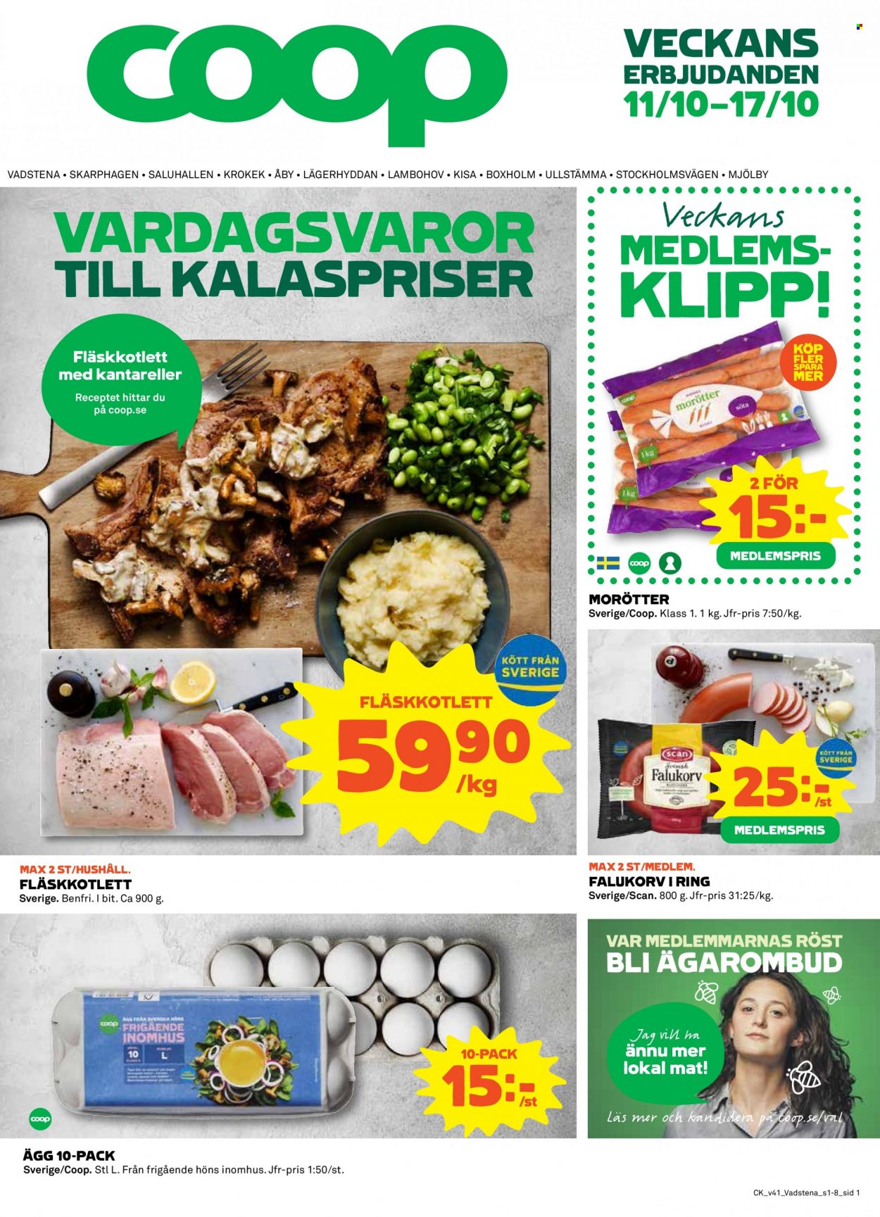 Coop reklamblad - 11/10 2021 - 17/10 2021. Sida 1