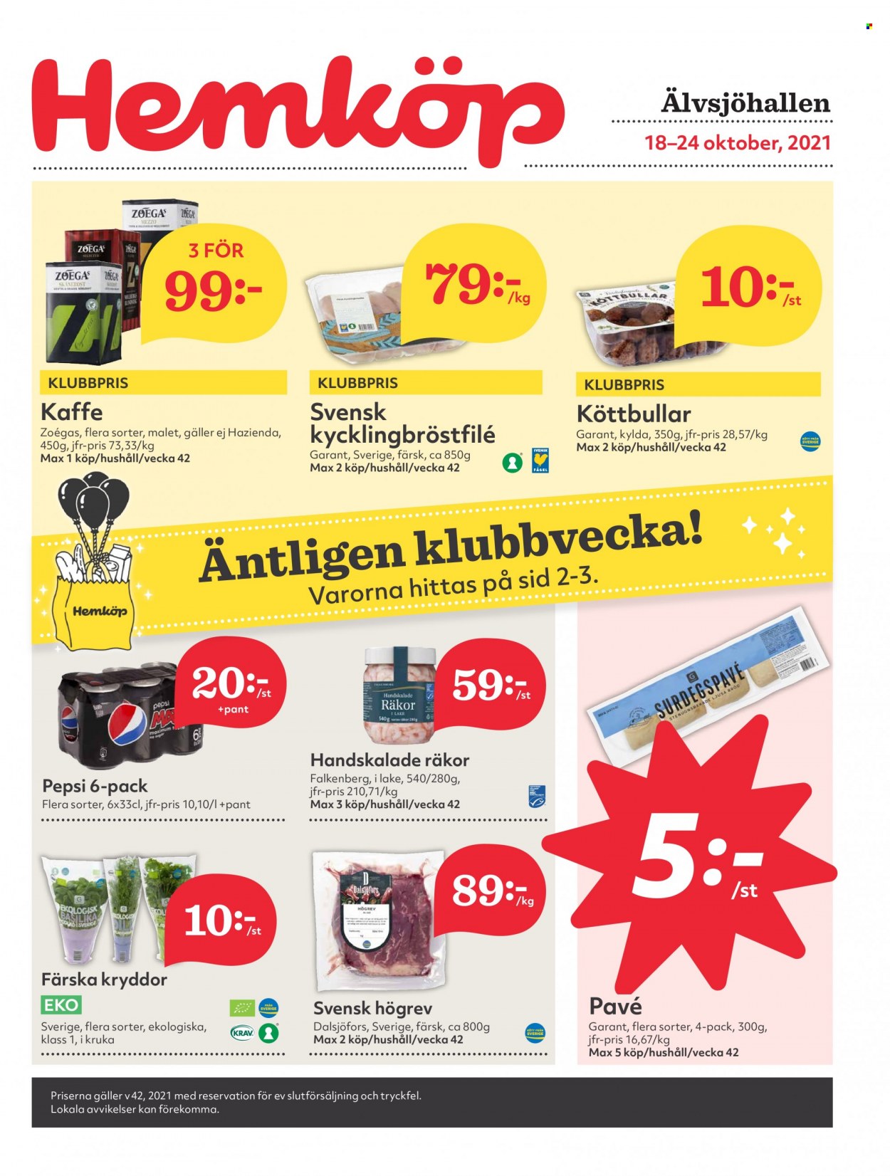 Hemköp reklamblad - 18/10 2021 - 24/10 2021. Sida 1