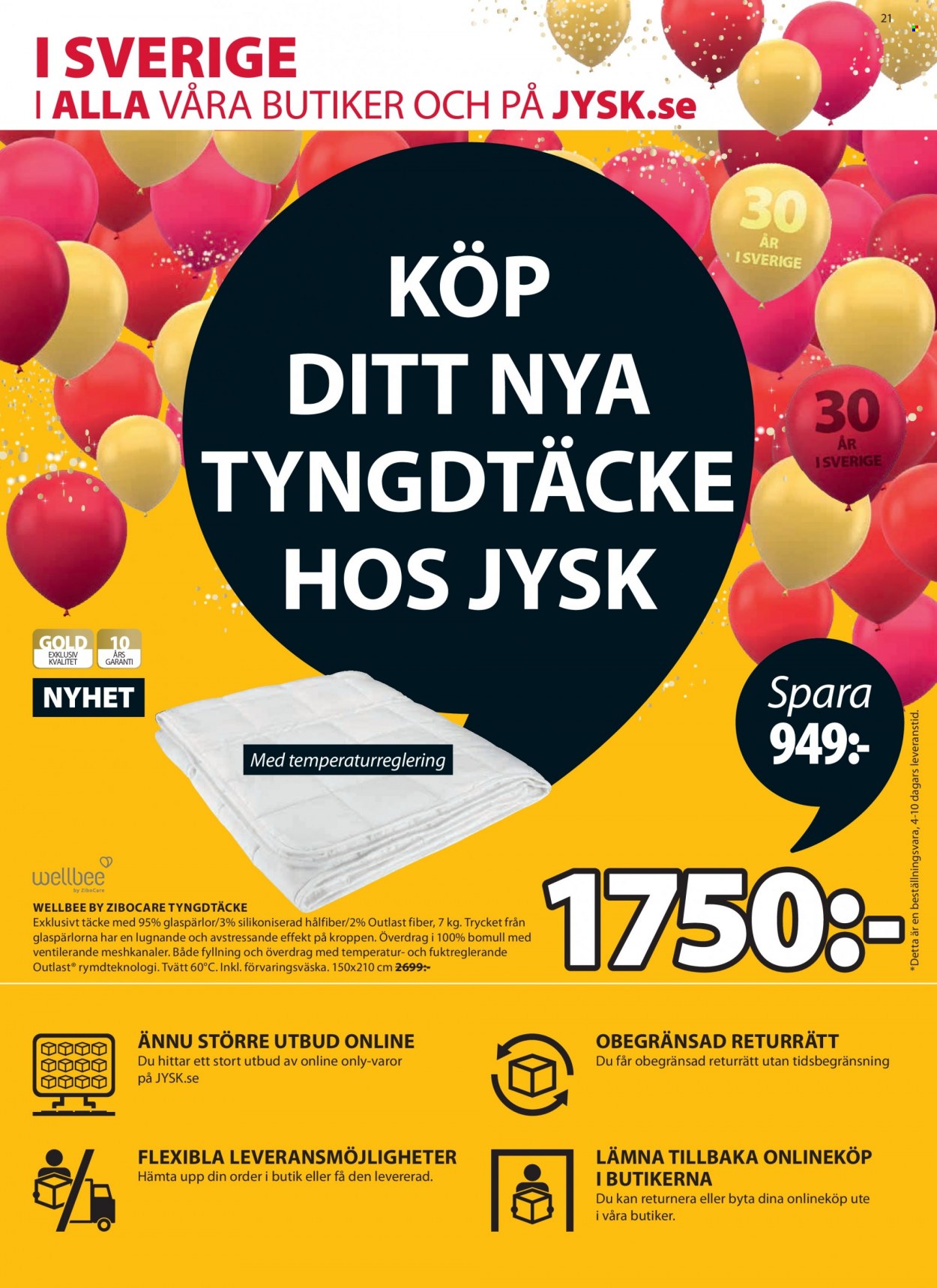 JYSK reklamblad - 18/10 2021 - 24/10 2021. Sida 21