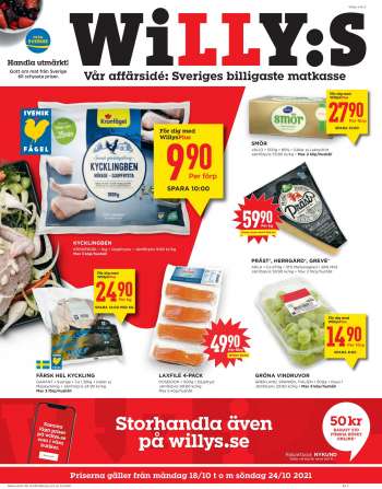 Willys reklamblad - 18/10 2021 - 24/10 2021.