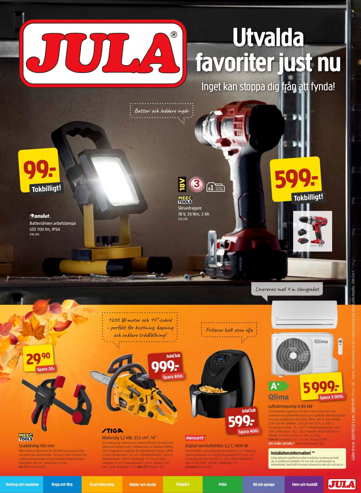 Jula reklamblad - 22/10 2021 - 7/11 2021. Sida 1