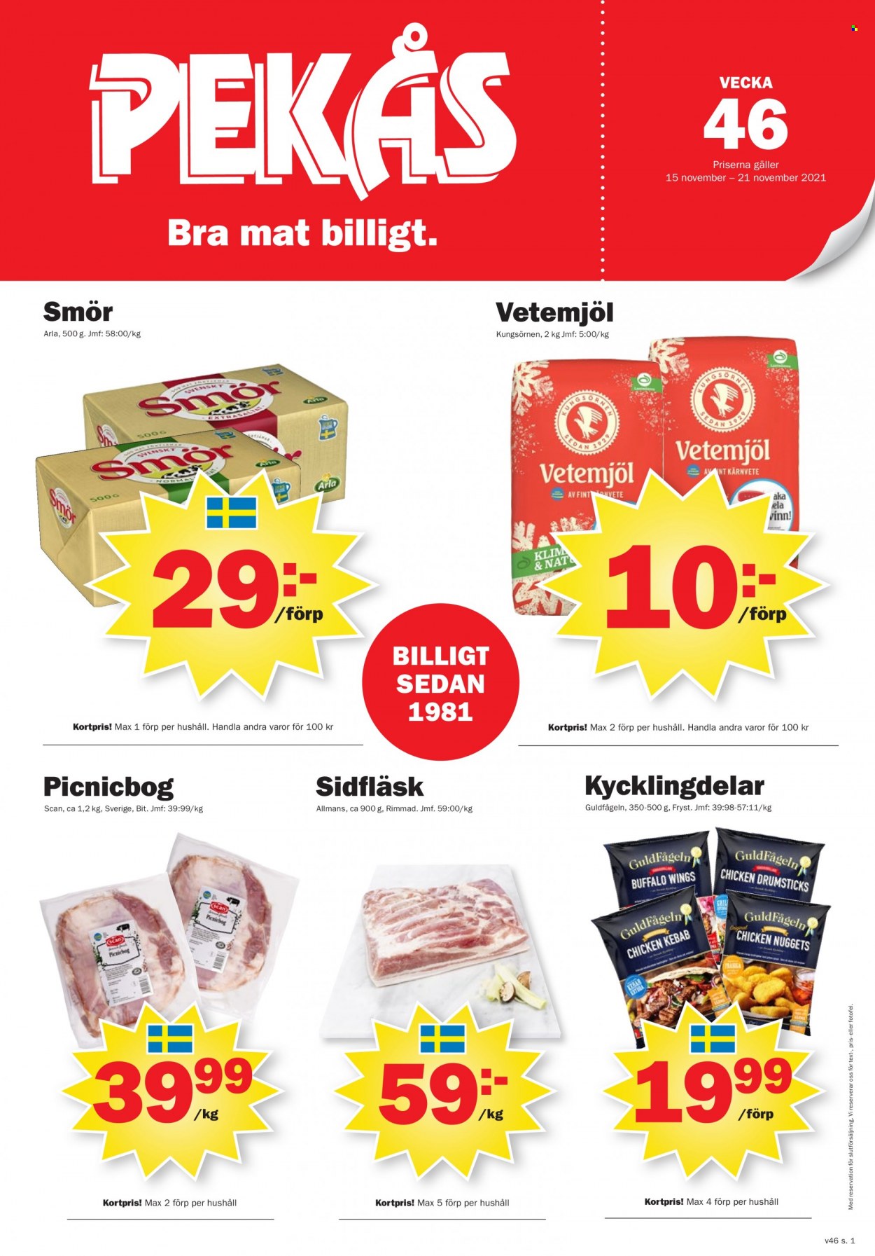 Pekås reklamblad - 15/11 2021 - 21/11 2021. Sida 1