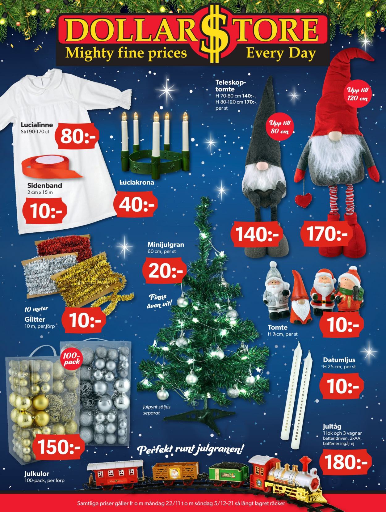 DollarStore reklamblad - 22/11 2021 - 5/12 2021. Sida 1