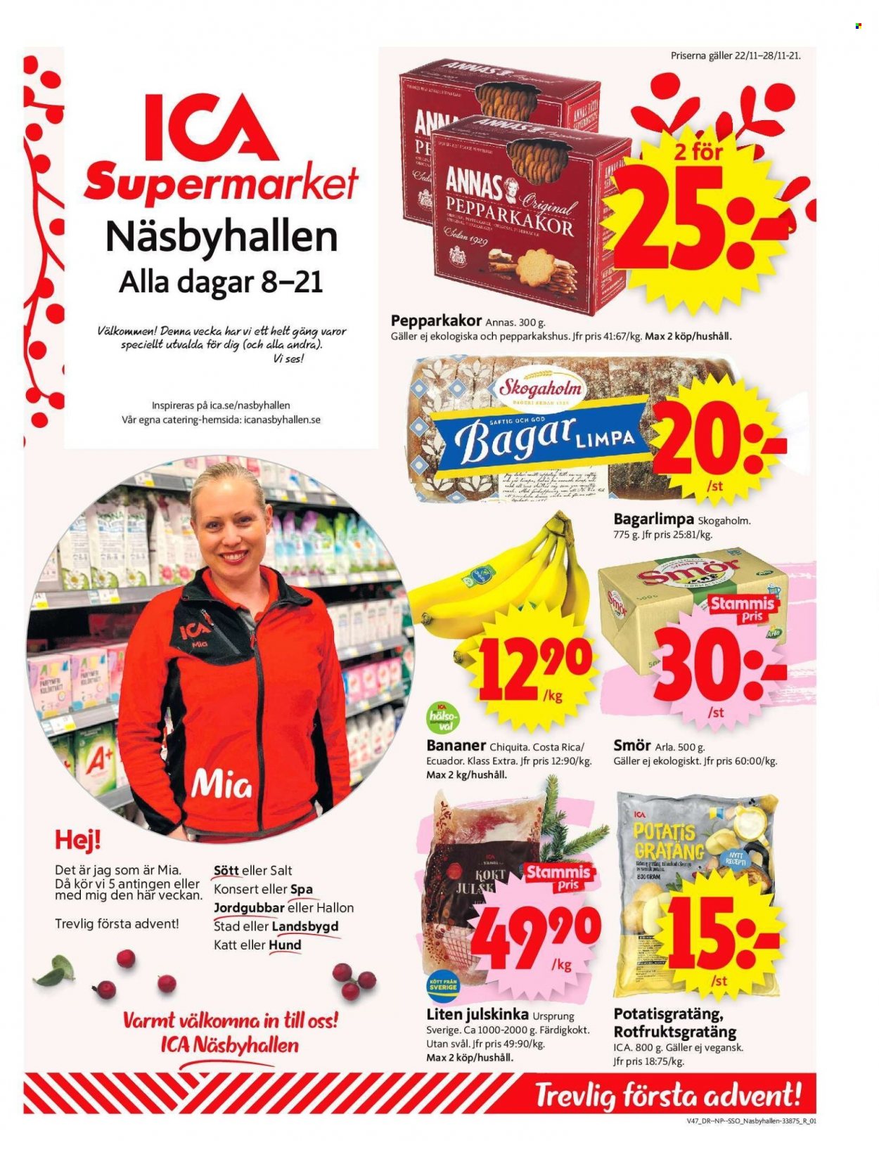 ICA reklamblad - 22/11 2021 - 28/11 2021. Sida 1