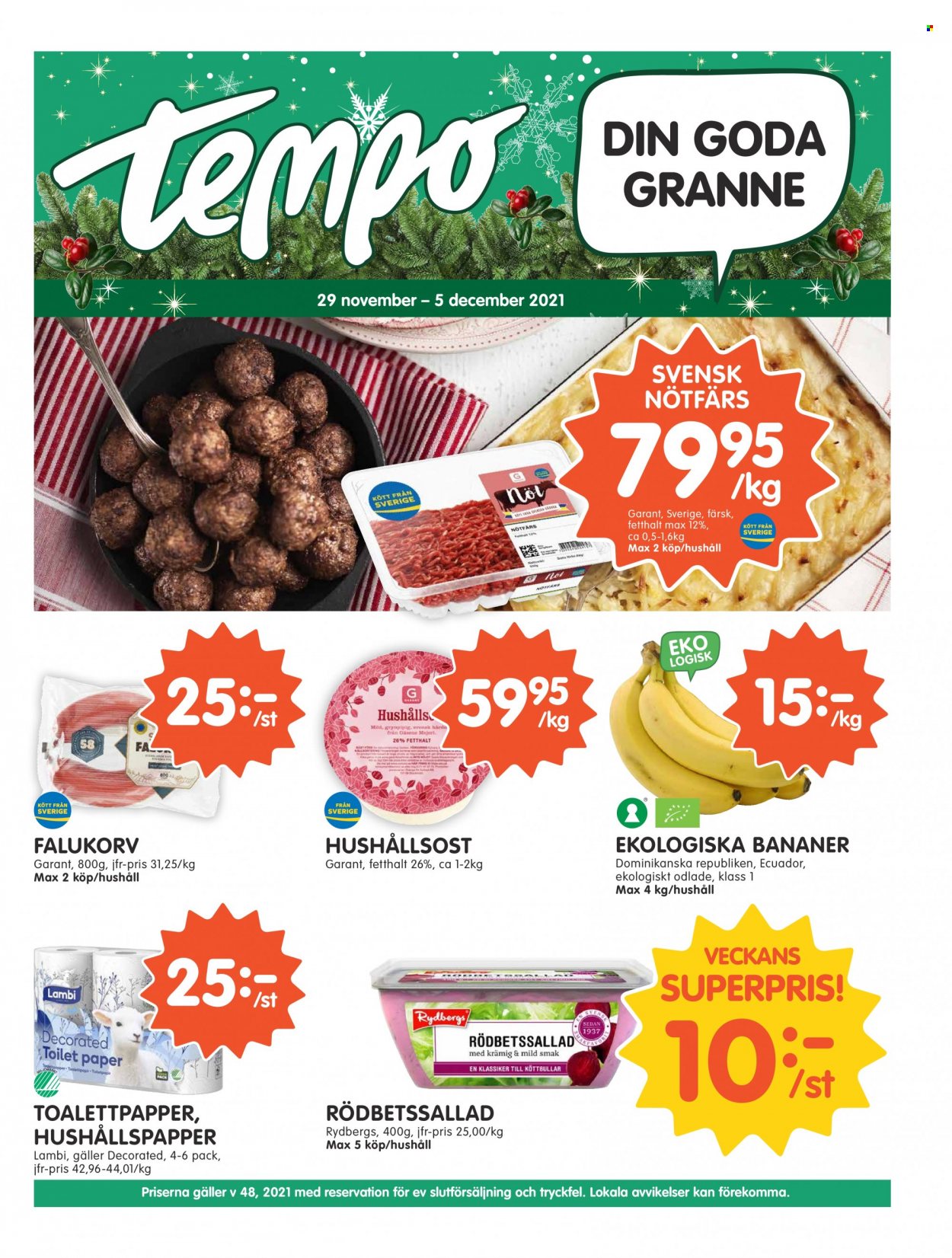 Tempo reklamblad - 29/11 2021 - 5/12 2021. Sida 1