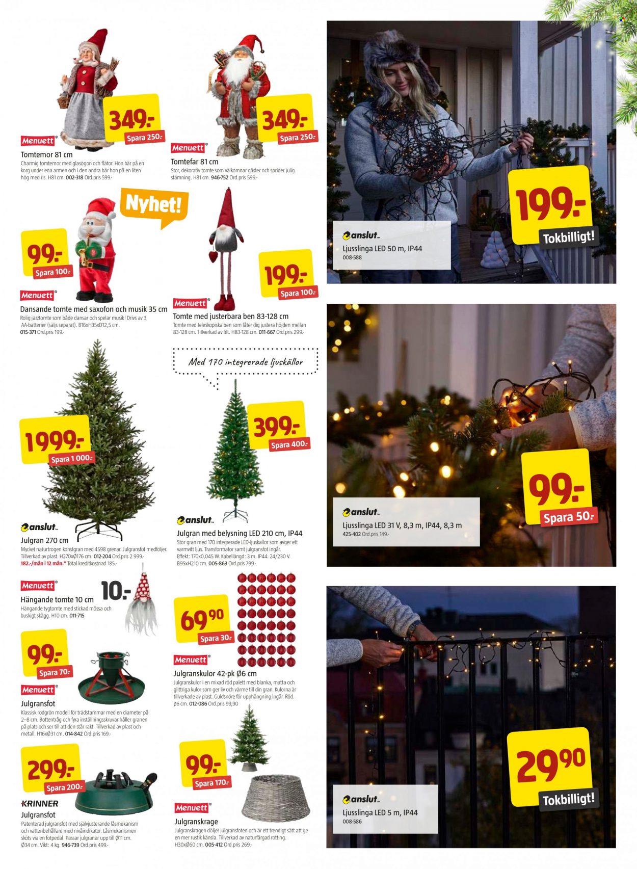 thumbnail - Jula reklamblad - 3/12 2021 - 24/12 2021 - varor från reklamblad - stickad mössa, mössa, julgransfot, ljusslinga, ljus, matta. Sida 9.