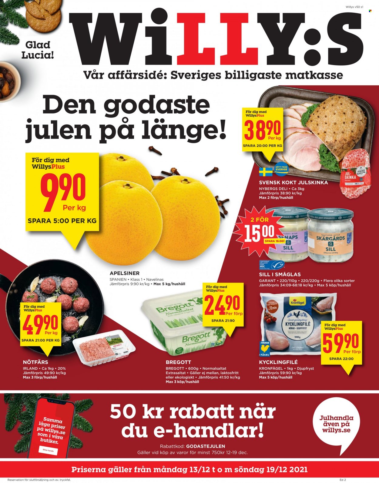 Willys reklamblad - 13/12 2021 - 19/12 2021. Sida 1