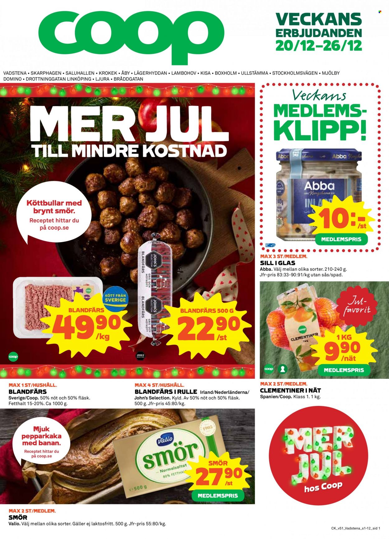 Coop reklamblad - 20/12 2021 - 26/12 2021. Sida 1